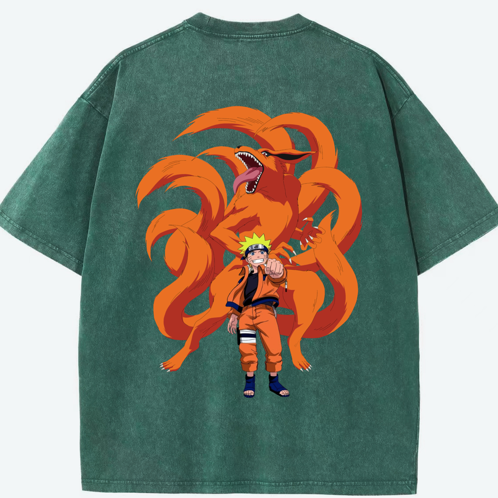 （画像用） NARUTO -ナルト- うずまき ナルト Uzumaki Naruto 綿100% ヴィンテージ風 半袖Tシャツ（背面プリント）